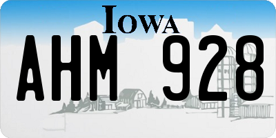 IA license plate AHM928