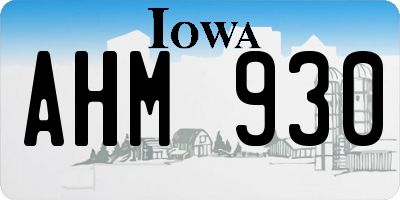 IA license plate AHM930