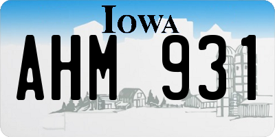 IA license plate AHM931
