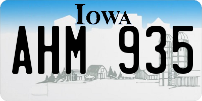 IA license plate AHM935