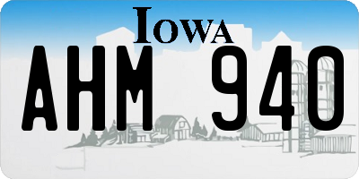 IA license plate AHM940