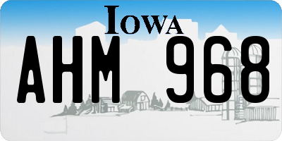 IA license plate AHM968