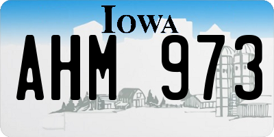 IA license plate AHM973