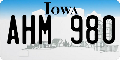 IA license plate AHM980