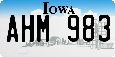 IA license plate AHM983