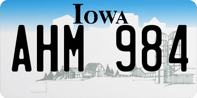 IA license plate AHM984