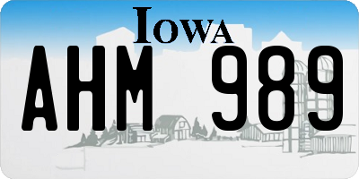 IA license plate AHM989