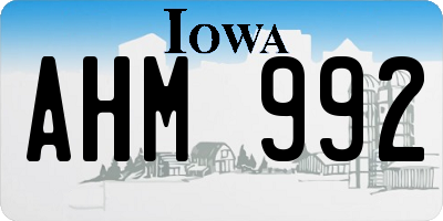 IA license plate AHM992