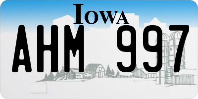 IA license plate AHM997