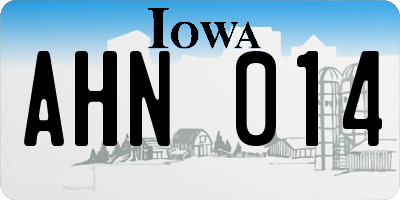 IA license plate AHN014