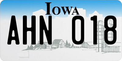 IA license plate AHN018