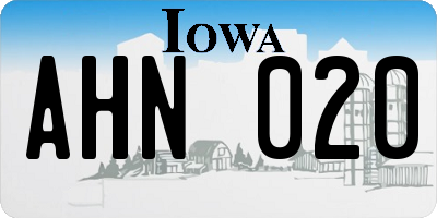 IA license plate AHN020