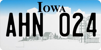 IA license plate AHN024