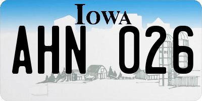 IA license plate AHN026