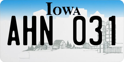 IA license plate AHN031