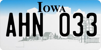 IA license plate AHN033