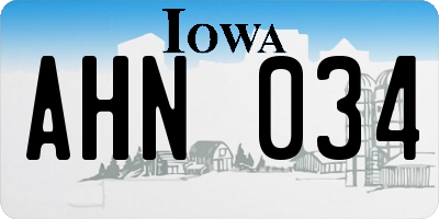 IA license plate AHN034