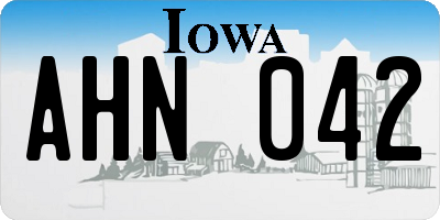 IA license plate AHN042