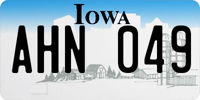 IA license plate AHN049