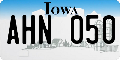 IA license plate AHN050
