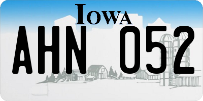 IA license plate AHN052