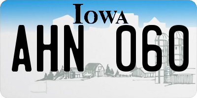 IA license plate AHN060