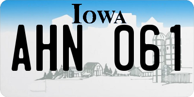 IA license plate AHN061