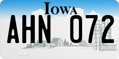 IA license plate AHN072
