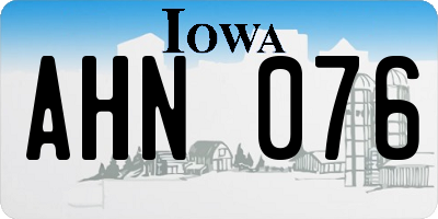 IA license plate AHN076
