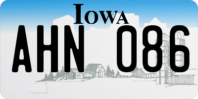 IA license plate AHN086