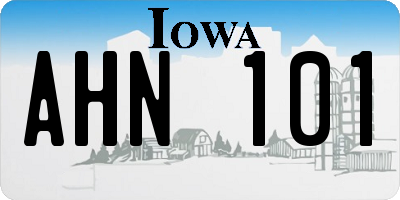 IA license plate AHN101