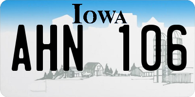 IA license plate AHN106