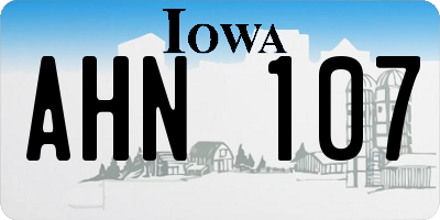 IA license plate AHN107