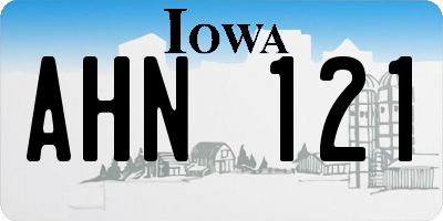 IA license plate AHN121
