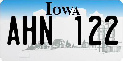 IA license plate AHN122
