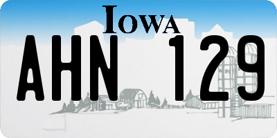 IA license plate AHN129