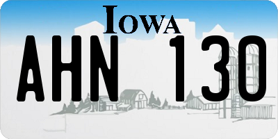 IA license plate AHN130