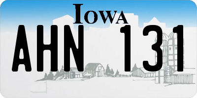 IA license plate AHN131
