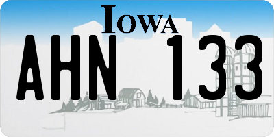 IA license plate AHN133