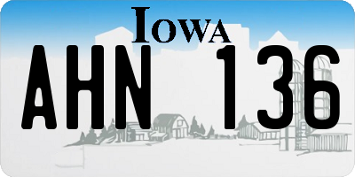 IA license plate AHN136