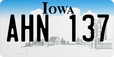 IA license plate AHN137