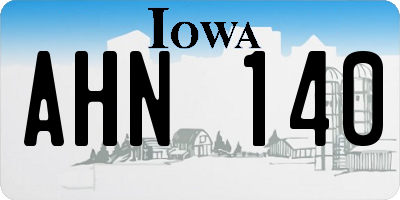 IA license plate AHN140