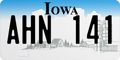 IA license plate AHN141