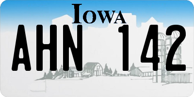 IA license plate AHN142