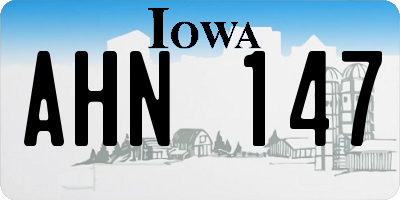 IA license plate AHN147