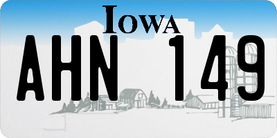 IA license plate AHN149