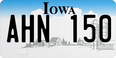 IA license plate AHN150