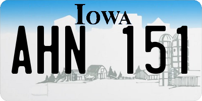 IA license plate AHN151