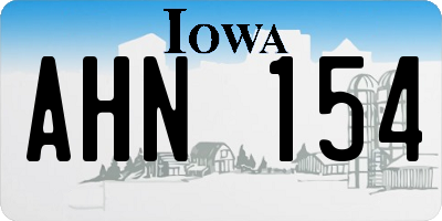 IA license plate AHN154