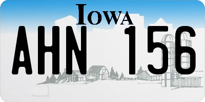 IA license plate AHN156